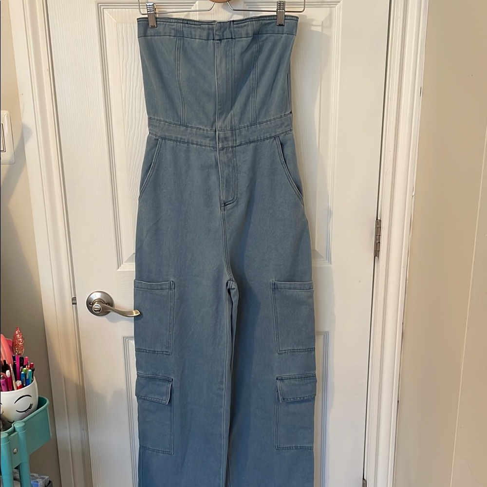 Molly Green Denim Jumpsuit